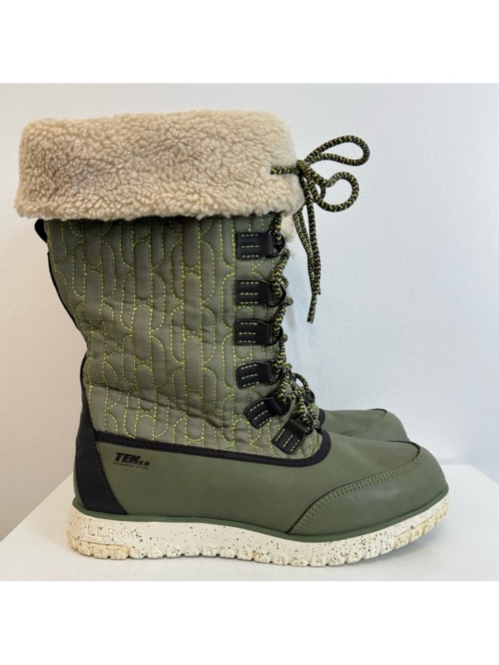 L.L. Bean Green TEK 2.5 Ultralight Pac Tall Snow Boot 200 Gram Primaloft Size 7